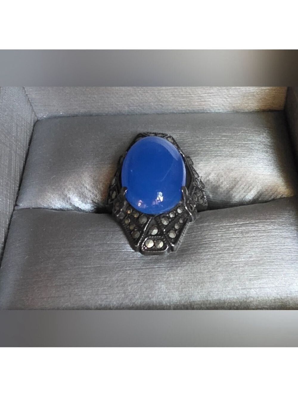 Vintage Uncas Sterling Silver Art Deco Ring - Picture 2 of 6